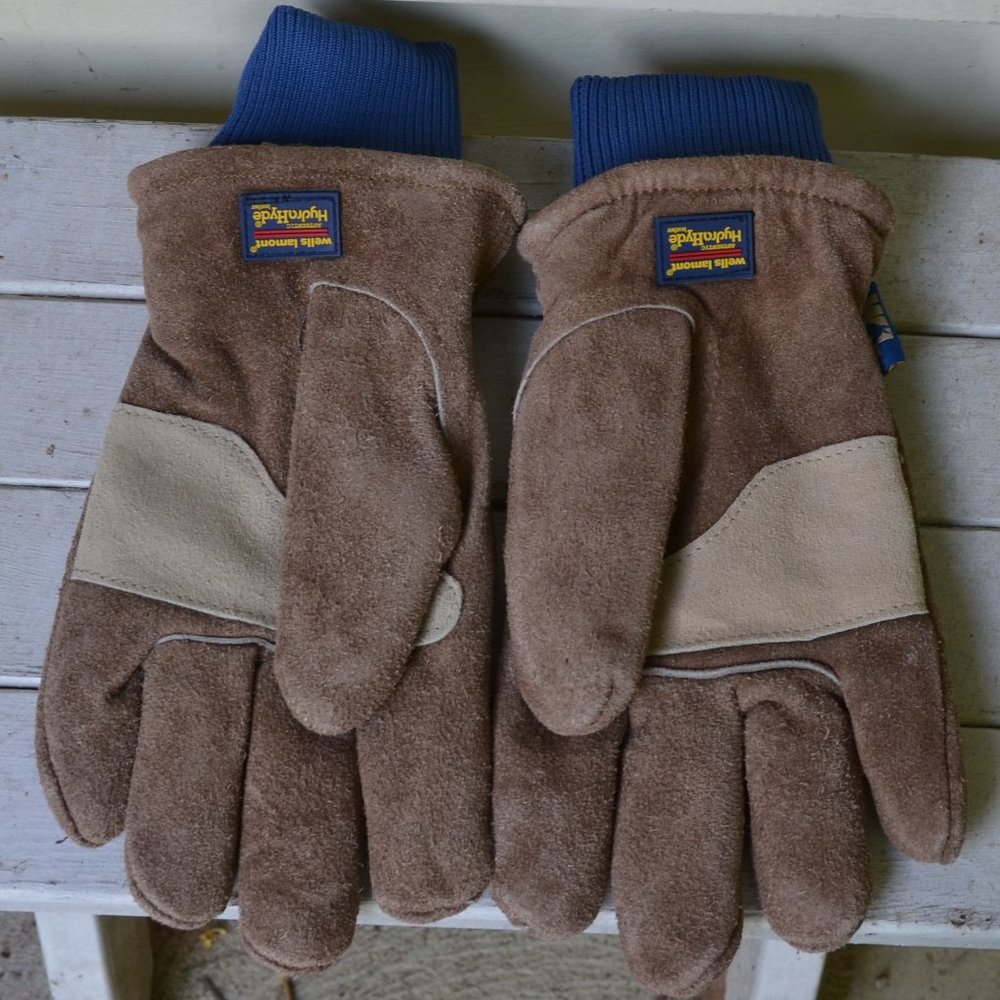 mens Wells Lamont cowhide suede leather gloves size large
